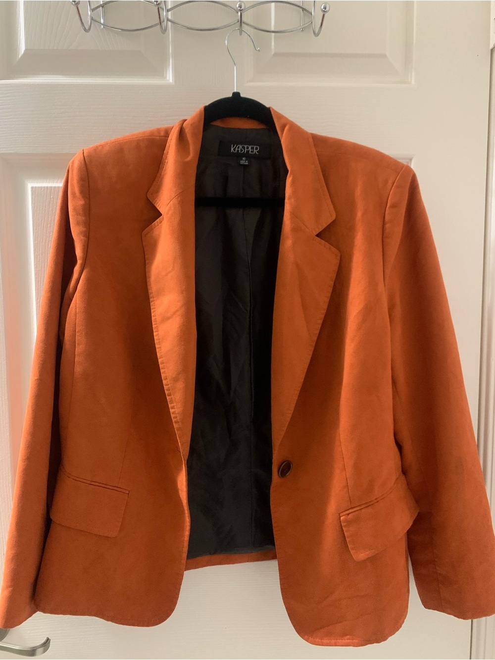 Kasper Orange Single-Button Blazer